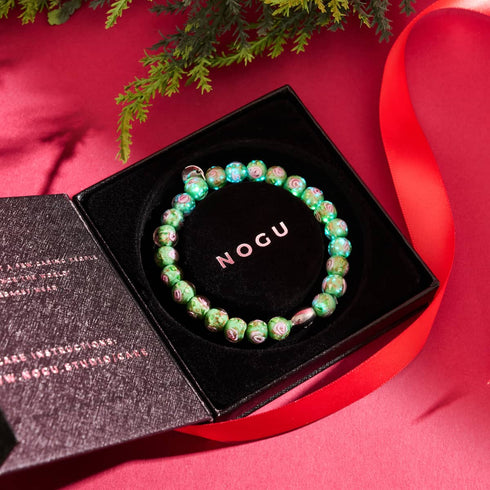 Gui bleu | Argent sterling 925 | Bracelet de jardin en verre Firefly
